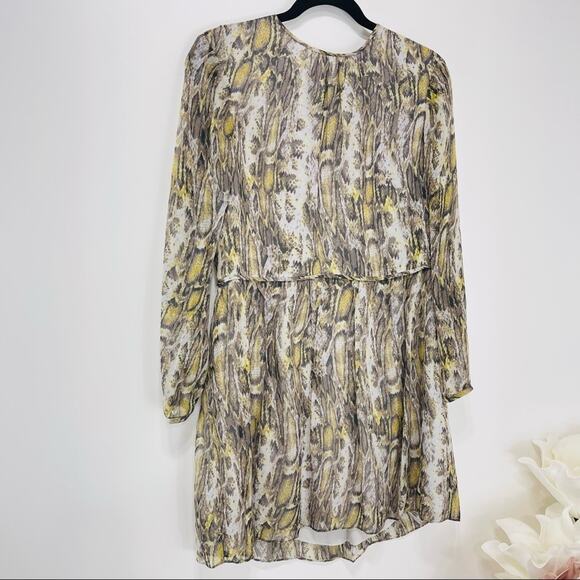 Jenni Kayne Long Sleeve Dress in Grey Multi Snake print Size S - Picture 5 of 14